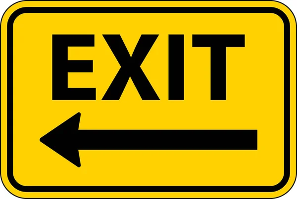 Exit Left Arrow Sign White Background — Vettoriale Stock