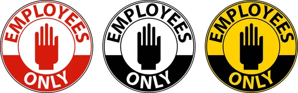 Employees Only Floor Sign White Background — Stockvektor