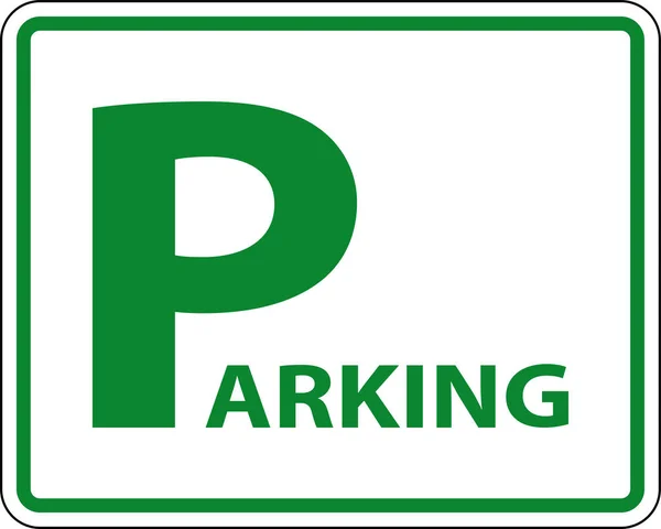 Parking Signe Sur Fond Blanc — Image vectorielle