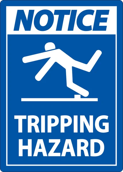 Notice Tripping Hazard Sign White Background — Archivo Imágenes Vectoriales