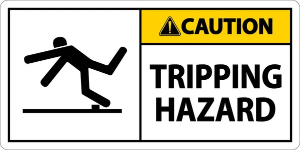 Caution Tripping Hazard Sign White Background — Vector de stock
