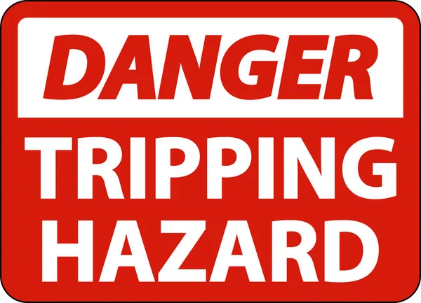 Danger Tripping Hazard Sign White Background — Vector de stock
