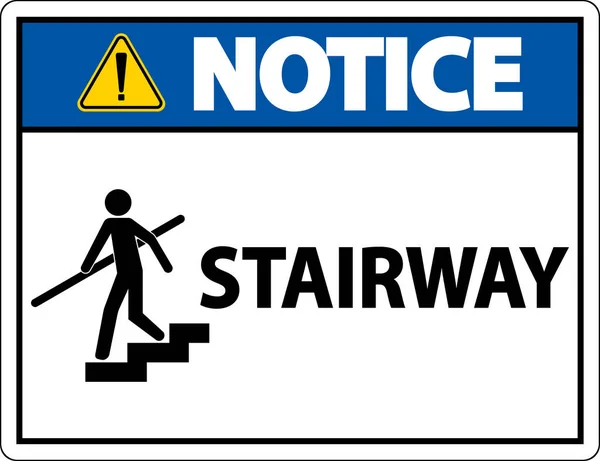 Hinweis Treppe Zeichen Auf Weißem Hintergrund — Stockvektor