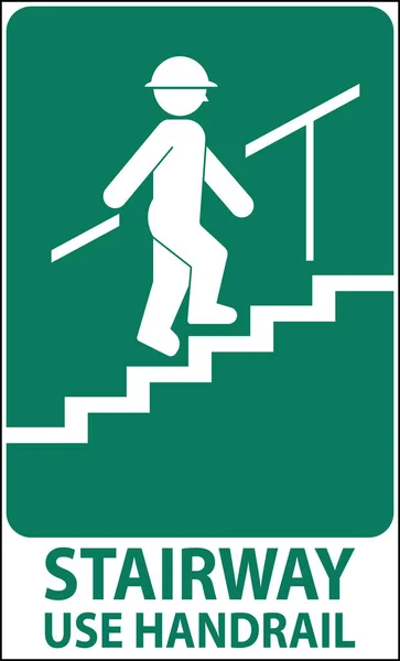 Stairway Use Handrail Sign White Background — ストックベクタ