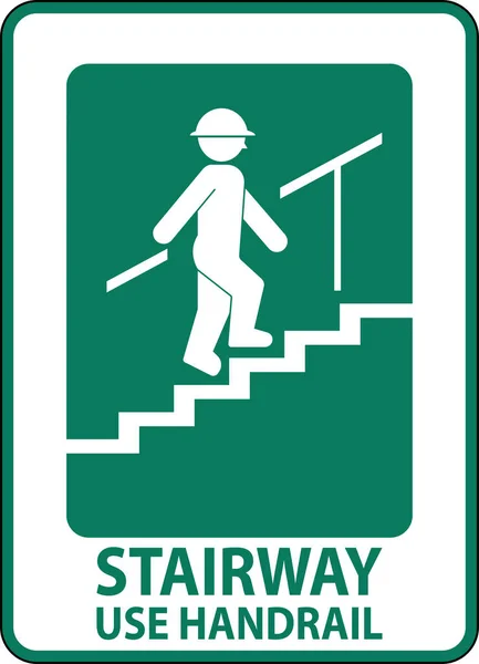 Treppe Verwenden Handlauf Zeichen Auf Weißem Hintergrund — Stockvektor