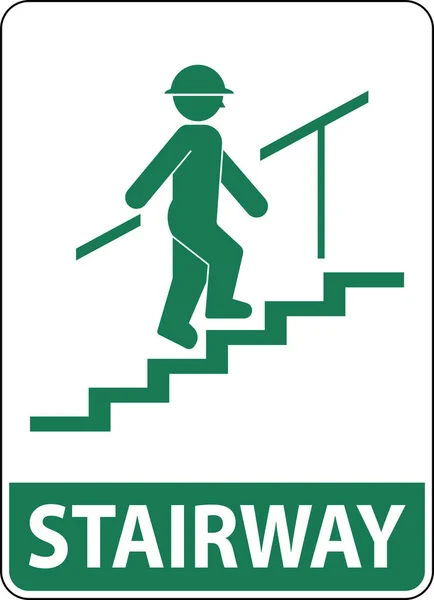 Stairway Sign White Background — стоковый вектор