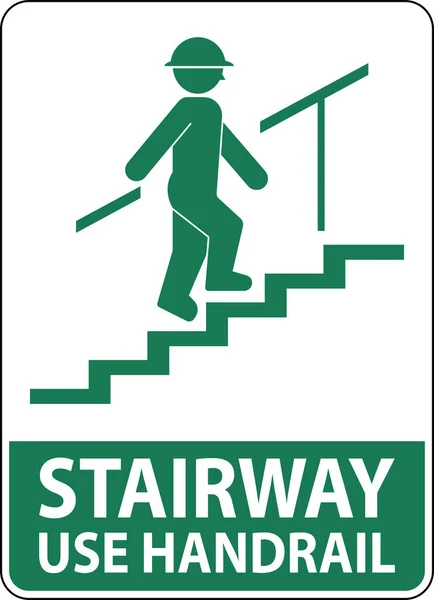 Stairway Use Handrail Sign White Background — ストックベクタ