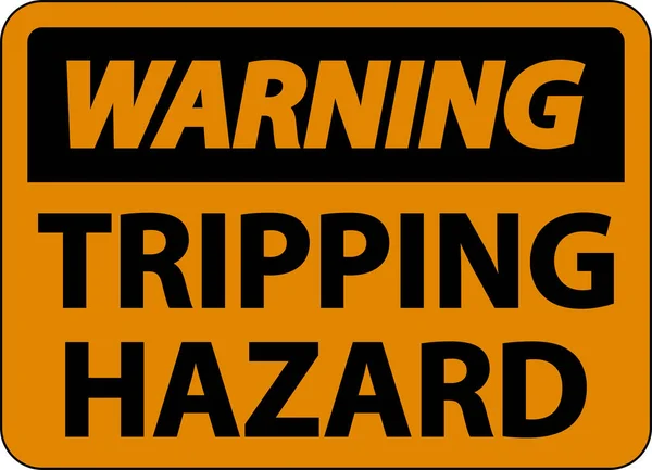 Warning Tripping Hazard Sign White Background — Vector de stock