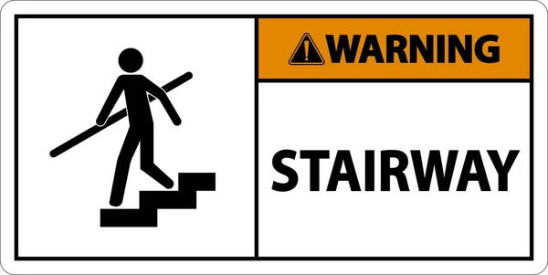 Знак Предупреждающей Лестницы Белом Фоне — стоковый вектор