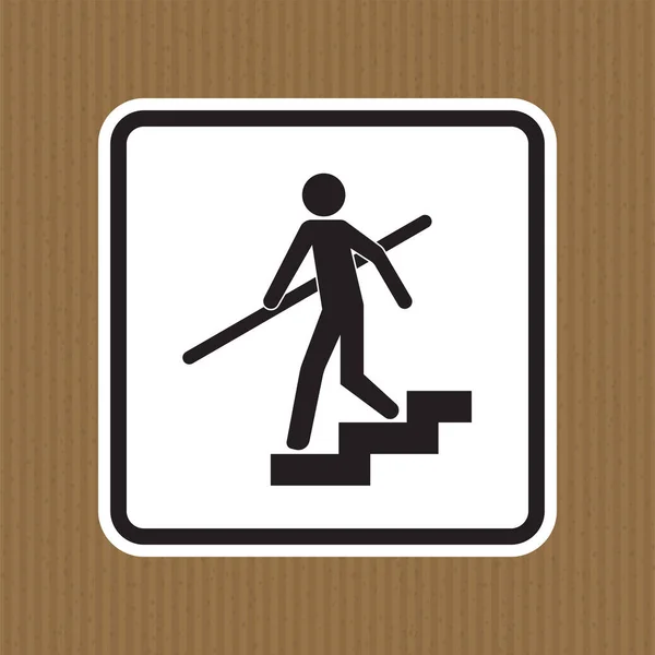 Avoid Fall Use Handrails Sign — Stockvektor