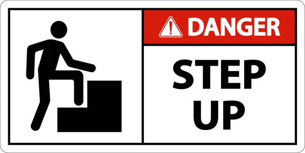 Danger Step Sign White Background — Stock Vector