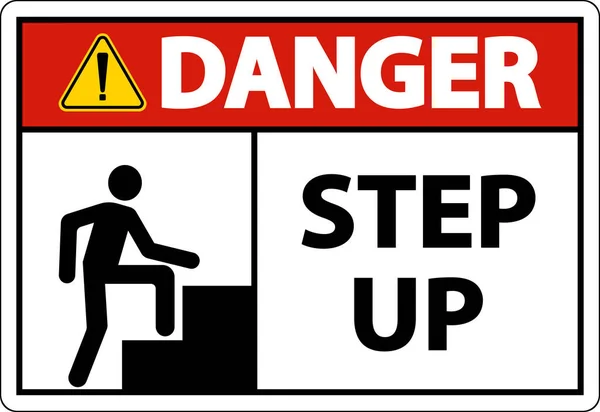 Danger Step Sign White Background - Stok Vektor
