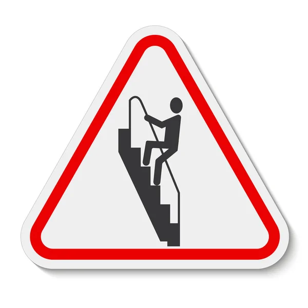 Caution Walk Stairs Backwards Sign — стоковый вектор