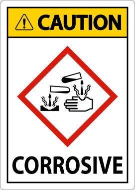 Beyaz Arkaplanda Aşındırıcı GHS İşareti