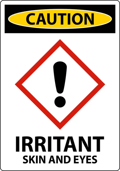 Caution Irritant Ghs Sign White Background — Stock Vector