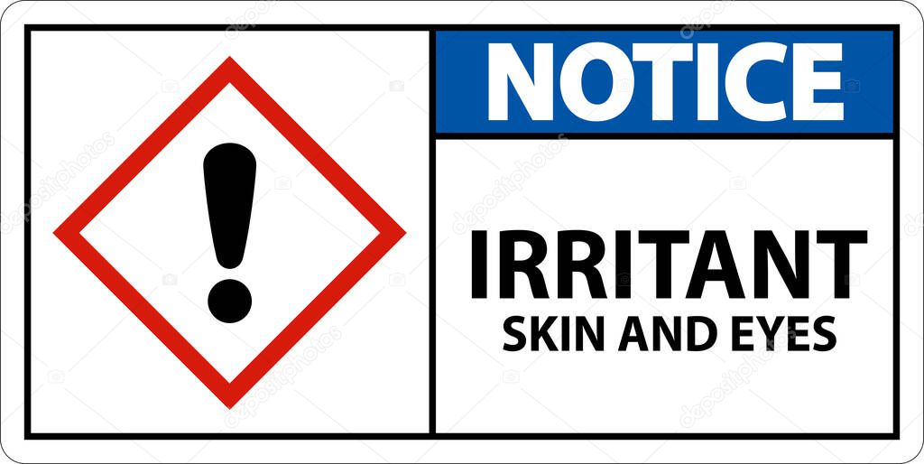 Notice Irritant GHS Sign On White Background
