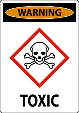 Warning Toxic GHS Sign On White Background clipart