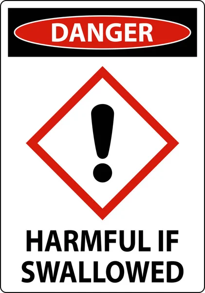 Danger Harmful Swallowed Ghs Sign White Background — Stock Vector