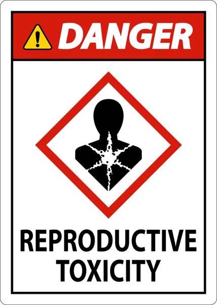 Gefahr Reproduktive Toxizität Ghs Zeichen Auf Weißem Hintergrund — Stockvektor