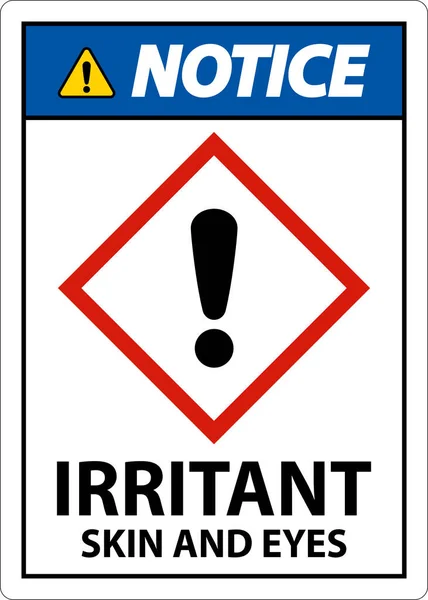 Notice Irritant Ghs Sign White Background - Stok Vektor