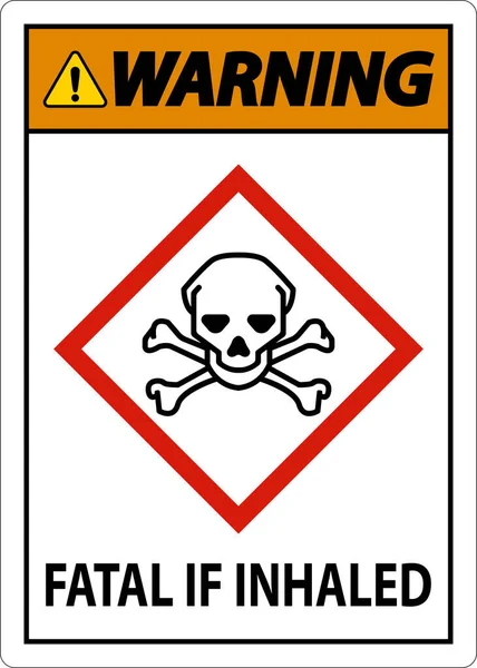 Warnung Eingeatmetem Schild Auf Weißem Hintergrund Tödlich — Stockvektor