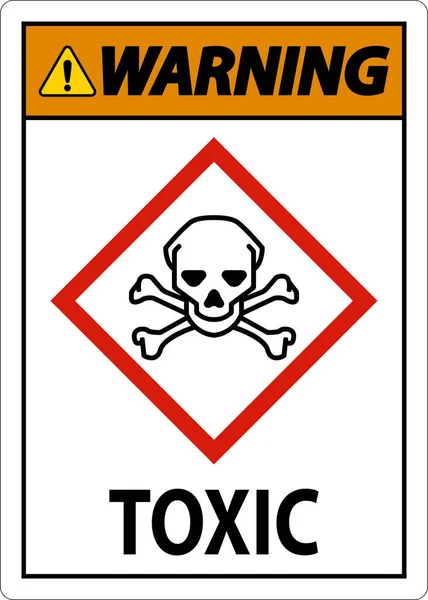 Warnung Vor Giftigem Ghs Schild Auf Weißem Hintergrund — Stockvektor