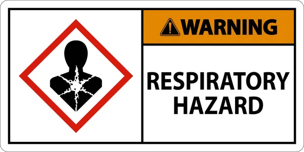 Warning Respiratory Hazard Ghs Sign White Background — Stock Vector