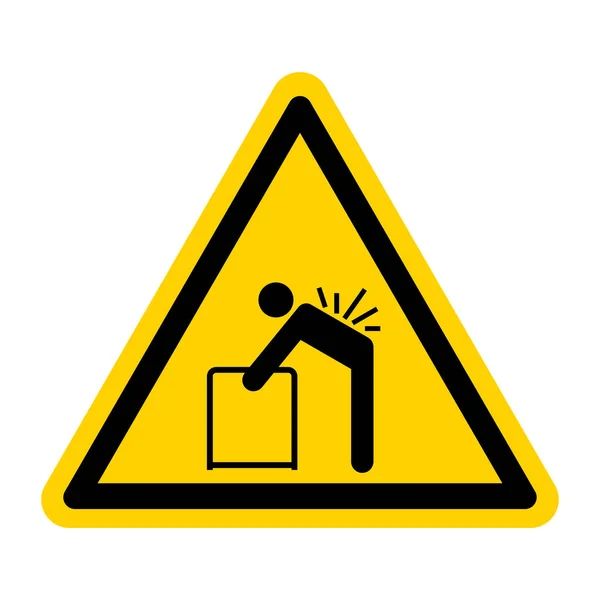 Lifting Hazard May Result Injury See Safety Manual Lifting Instructions — Stock Vector