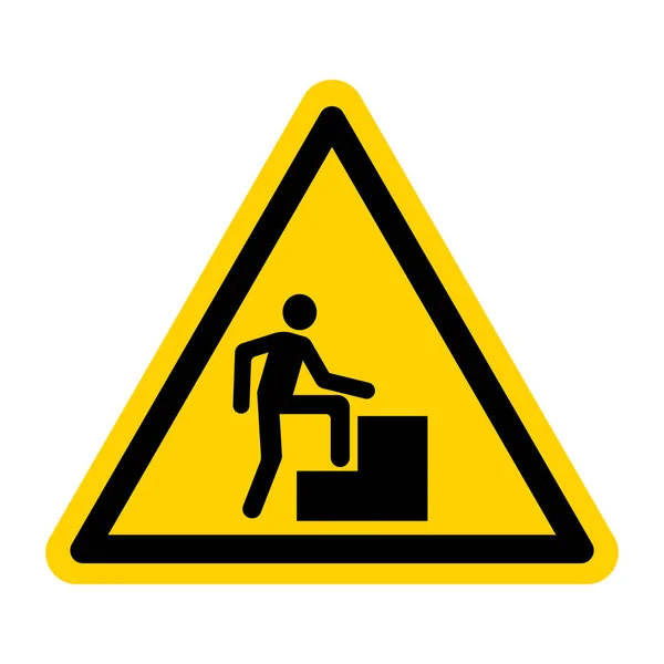 Caution Step Sign White Background — Vettoriale Stock