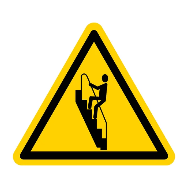 Caution Walk Stairs Backwards Sign — 스톡 벡터