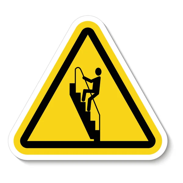 Caution Walk Stairs Backwards Sign — Stock Vector