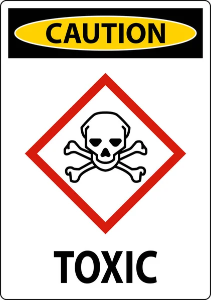 Vorsicht Giftiges Ghs Zeichen Auf Weißem Hintergrund — Stockvektor
