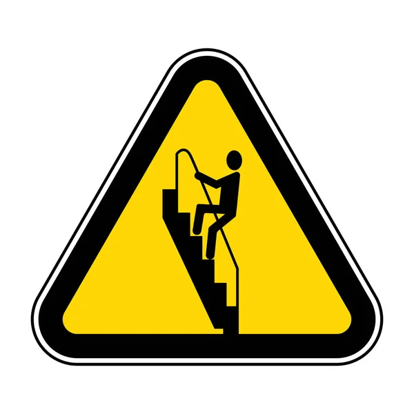Caution Walk Stairs Backwards Sign — Vettoriale Stock