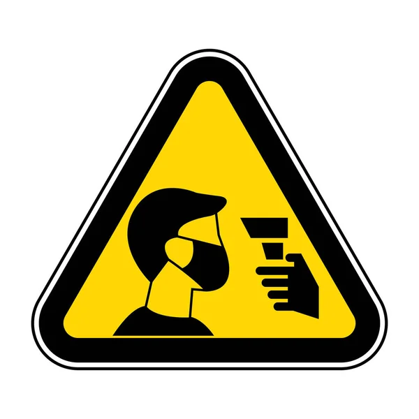 Caution Staff Must Undergo Temperature Check — Stock Vector