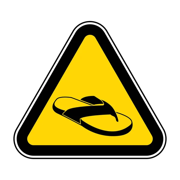 Attenzione Open Toed Scarpe Segno Sfondo Bianco — Vettoriale Stock