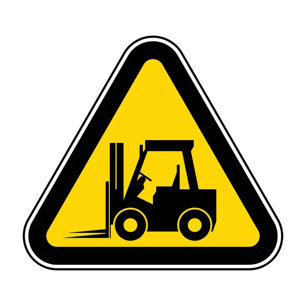 Forklift Truck Sign Hazard Warning Forklift — Stock Vector