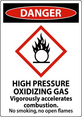 Tehlike Yüksek Basınç, Beyaz Arkaplanda Gaz Gazı İşareti