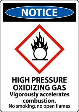 Beyaz Arkaplanda Yüksek Basınç Oksijenlendiren Gaz İşareti