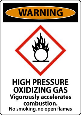 Yüksek Basınçlı Uyarı Beyaz Arkaplanda Gaz Gazı İşareti Oksitleniyor