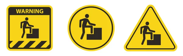 Caution Step Sign White Background — Image vectorielle