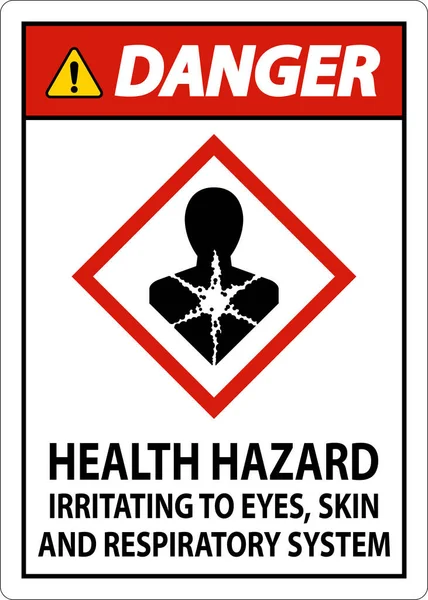 Danger Health Hazard Ghs Zeichen Auf Weißem Hintergrund — Stockvektor