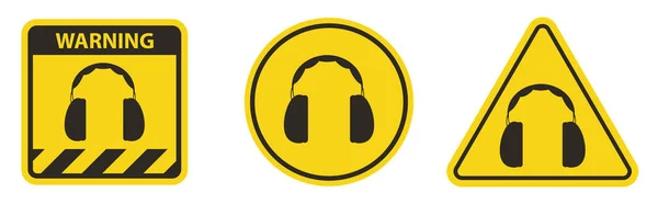 Ear Protection Required Sign Isolate White Background Vector Illustration Eps — 스톡 벡터