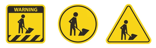 Avertissement Les Hommes Travail Symbole Signe Isoler Sur Fond Blanc — Image vectorielle