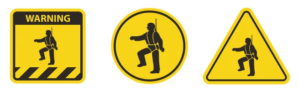 Psa Icon Safety Harness Muss Getragen Werden Symbole Zeichen Isoliert — Stockvektor