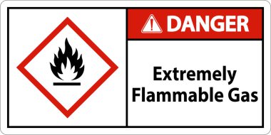 Danger Extremely Flammable Gas GHS Sign On White Background
