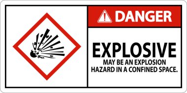 Danger Explosive GHS Sign On White Background