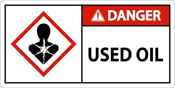 Danger Used Oil Sign White Background — Stock vektor