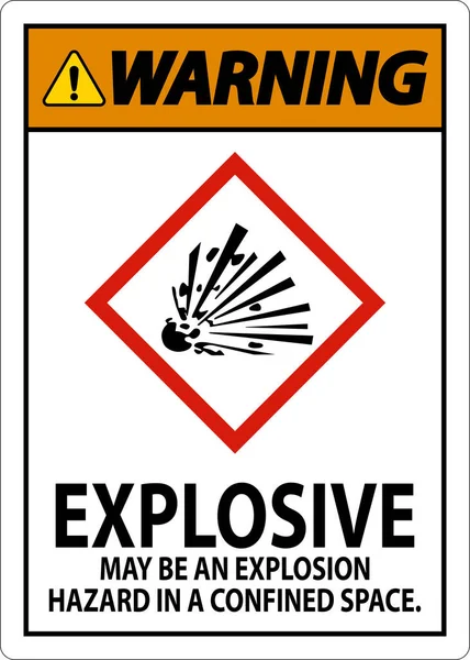 Avertissement Explosif Ghs Signe Sur Fond Blanc — Image vectorielle