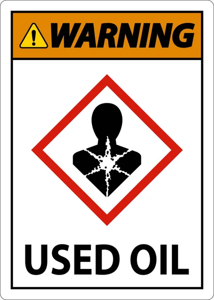 Warning Used Oil Sign White Background — Stock vektor