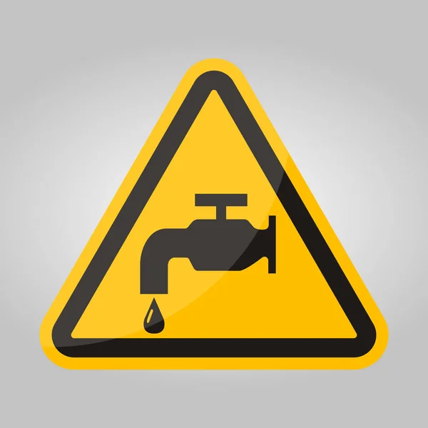 Hay Señal Grifo Agua Fondo Blanco — Vector de stock